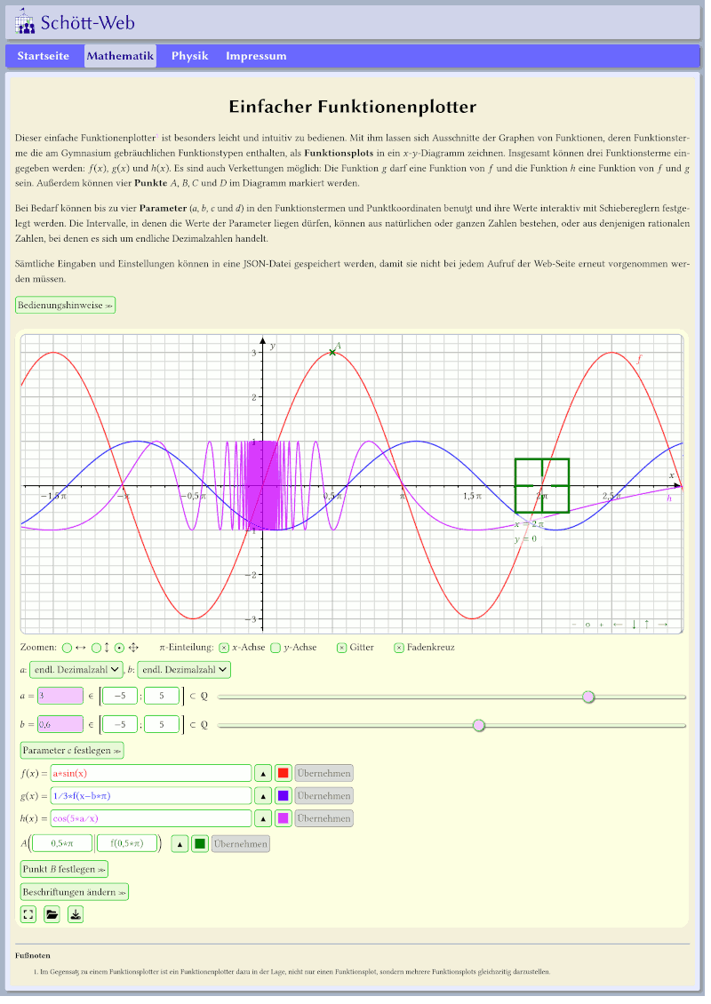 Vorschaubild: Einfacher Funktionenplotter