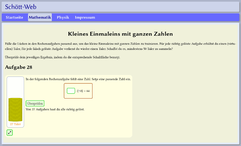 Vorschaubild: Kleines Einmaleins mit ganzen Zahlen