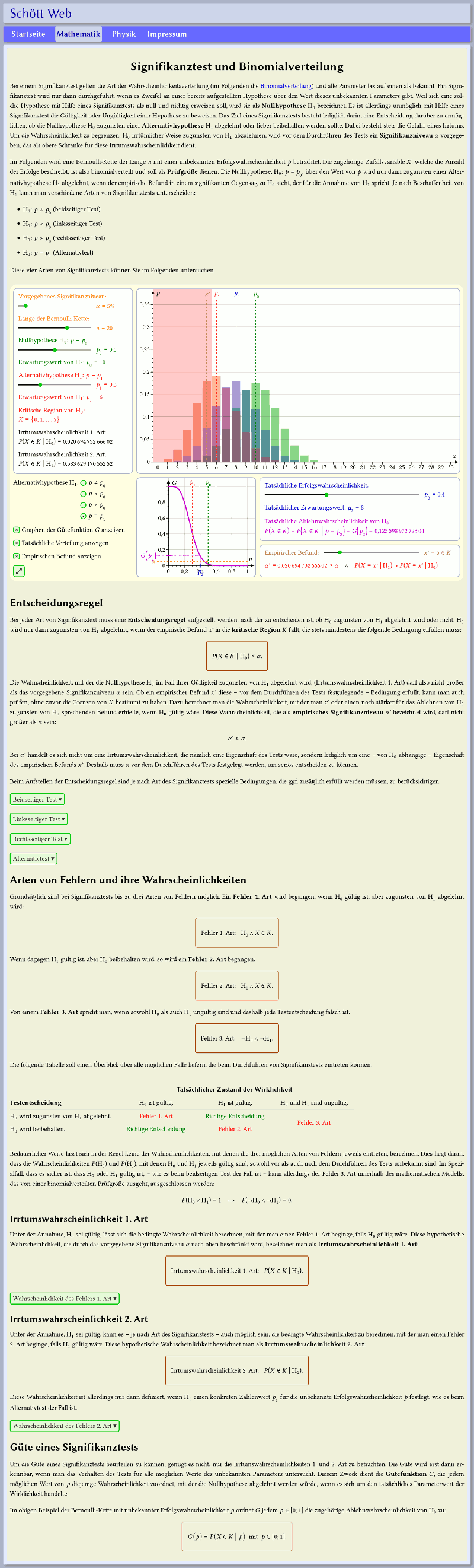 Vorschaubild: Signifikanztest und Binomialverteilung