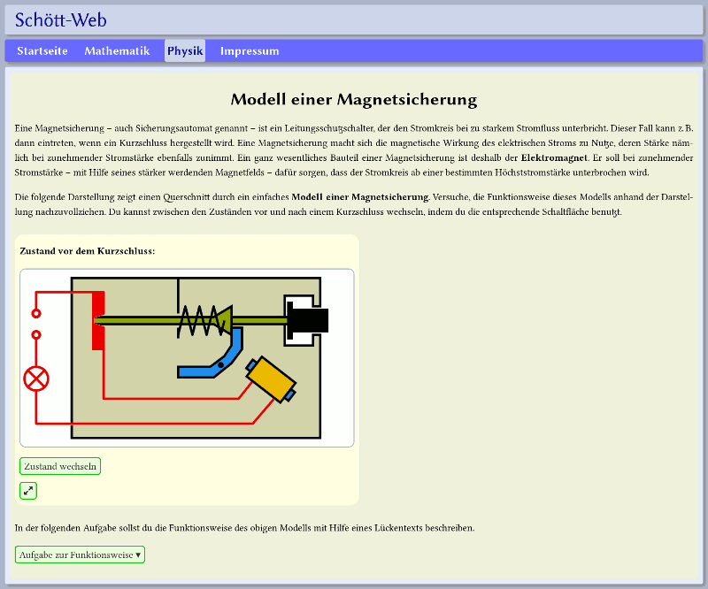 Vorschaubild: Modell einer Magnetsicherung