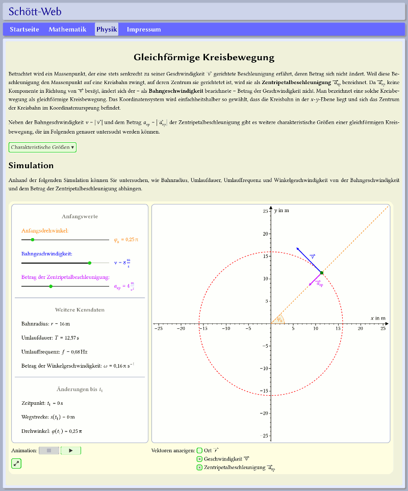Vorschaubild: Gleichförmige Kreisbewegung
